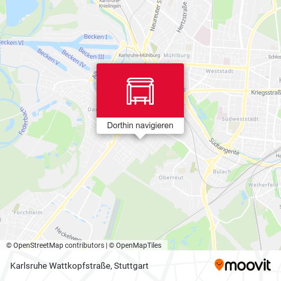 Karlsruhe Wattkopfstraße Karte