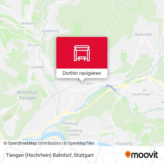 Tiengen (Hochrhein) Bahnhof Karte