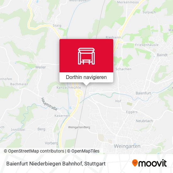 Baienfurt Niederbiegen Bahnhof Karte