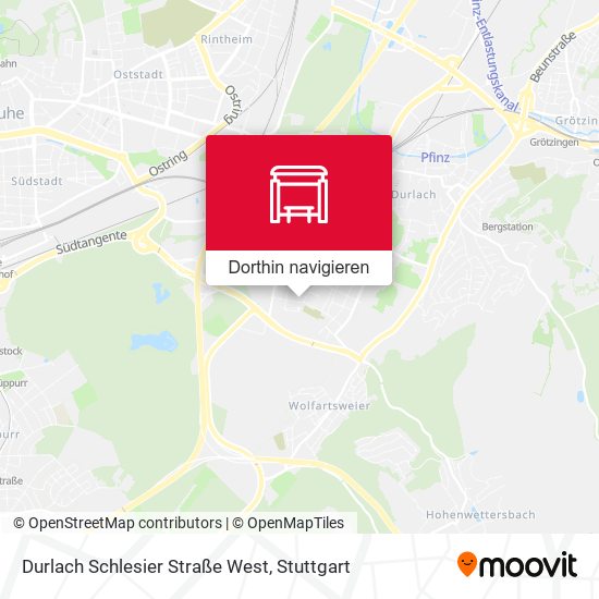 Durlach Schlesier Straße West Karte