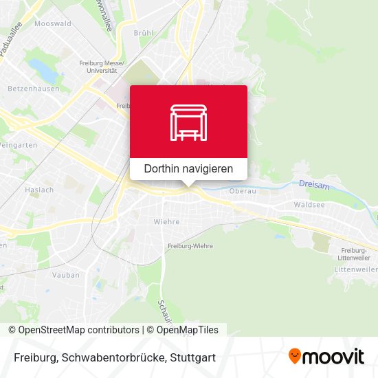 Freiburg, Schwabentorbrücke Karte