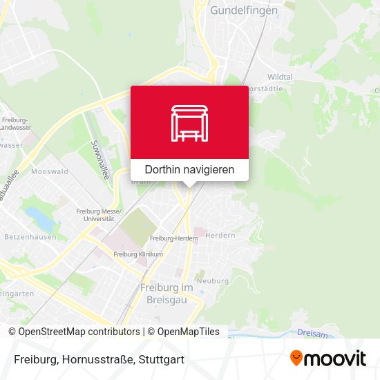 Freiburg, Hornusstraße Karte