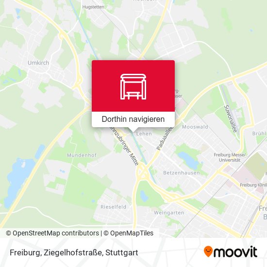 Freiburg, Ziegelhofstraße Karte