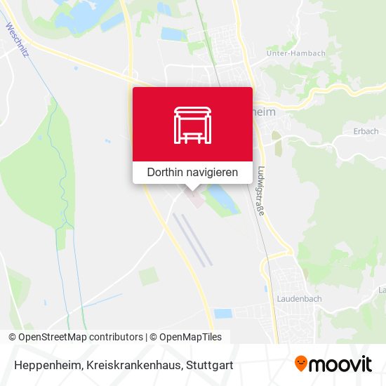 Heppenheim, Kreiskrankenhaus Karte