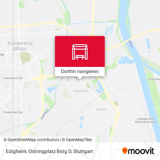 Edigheim, Ostringplatz Bstg D Karte