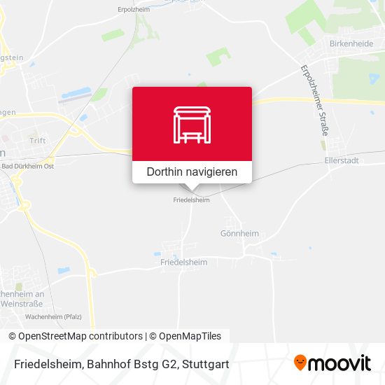 Friedelsheim, Bahnhof Bstg G2 Karte