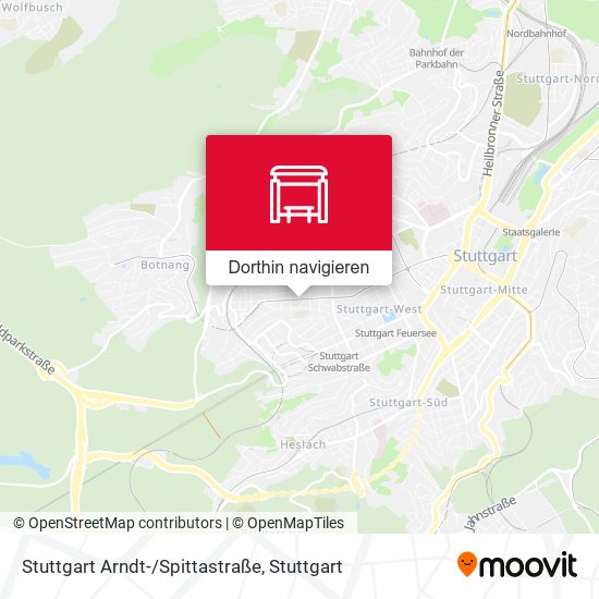 Stuttgart Arndt-/Spittastraße Karte