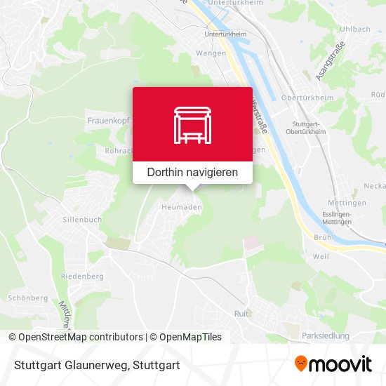 Stuttgart Glaunerweg Karte