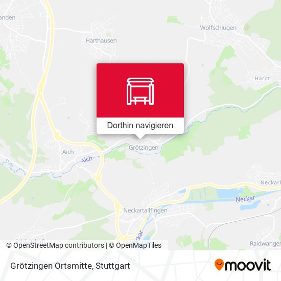 Grötzingen Ortsmitte Karte