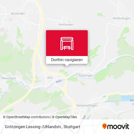 Grötzingen Lessing-/Uhlandstr. Karte