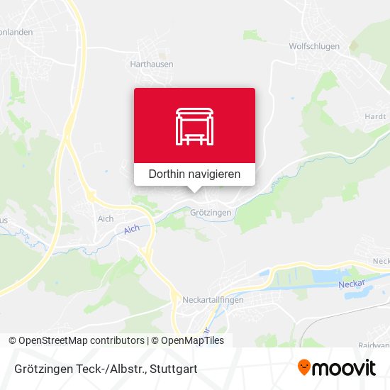 Grötzingen Teck-/Albstr. Karte