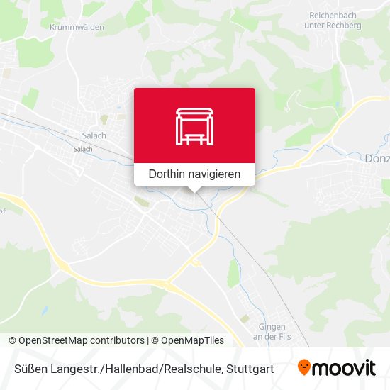 Süßen Langestr. / Hallenbad / Realschule Karte