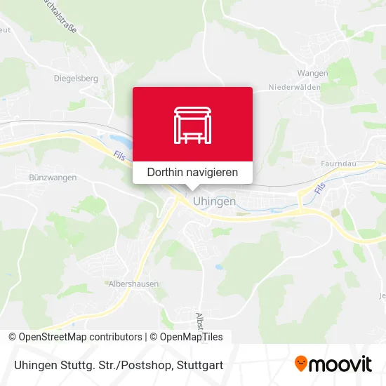 Uhingen Stuttg. Str./Postshop Karte