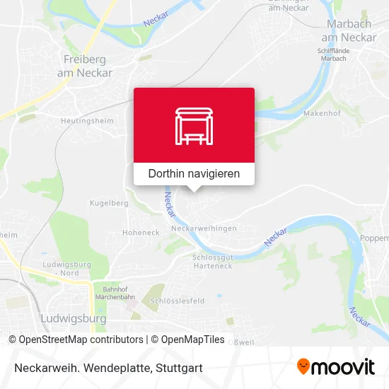 Neckarweih. Wendeplatte Karte