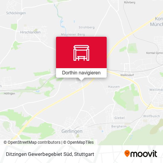 Ditzingen Gewerbegebiet Süd Karte