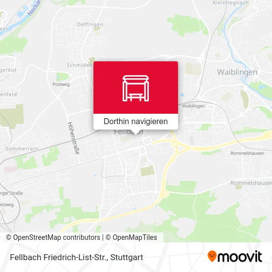 Fellbach Friedrich-List-Str. Karte