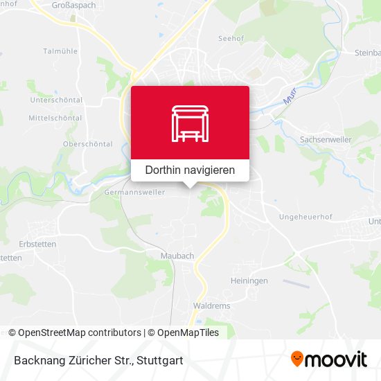 Backnang Züricher Str. Karte