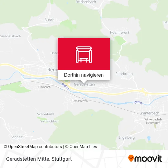 Geradstetten Mitte Karte