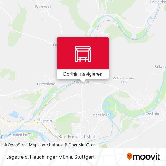 Jagstfeld, Heuchlinger Mühle Karte