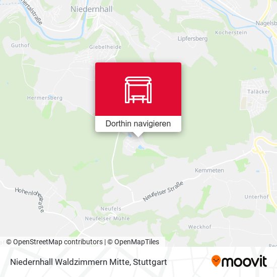 Niedernhall Waldzimmern Mitte Karte