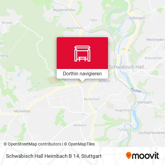 Schwäbisch Hall Heimbach B 14 Karte
