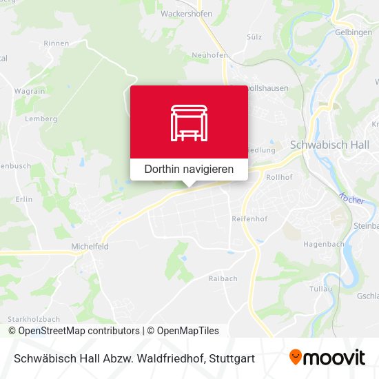 Schwäbisch Hall Abzw. Waldfriedhof Karte