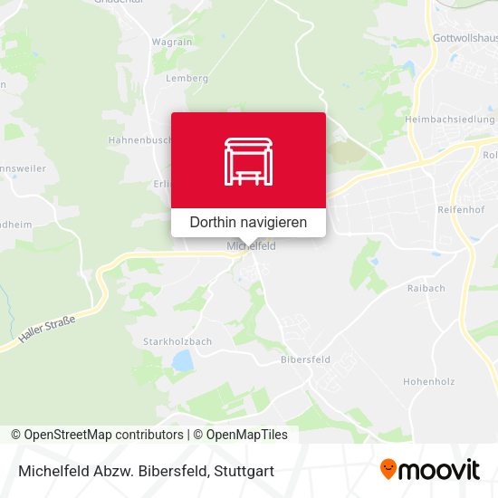 Michelfeld Abzw. Bibersfeld Karte