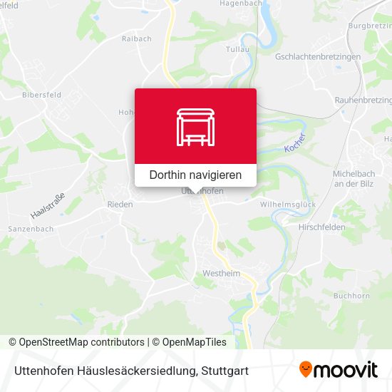Uttenhofen Häuslesäckersiedlung Karte