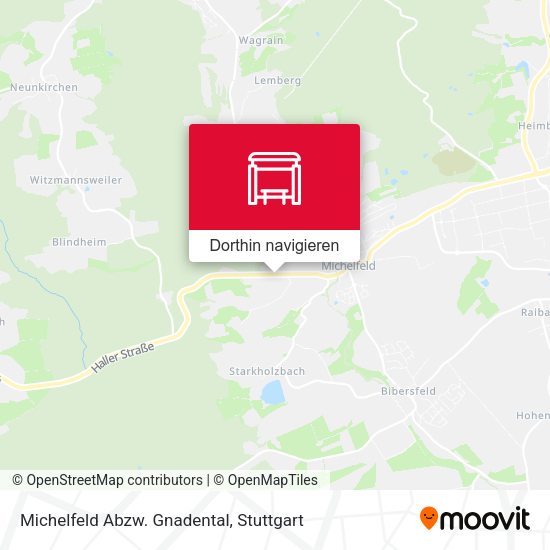 Michelfeld Abzw. Gnadental Karte