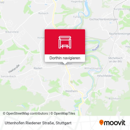 Uttenhofen Riedener Straße Karte