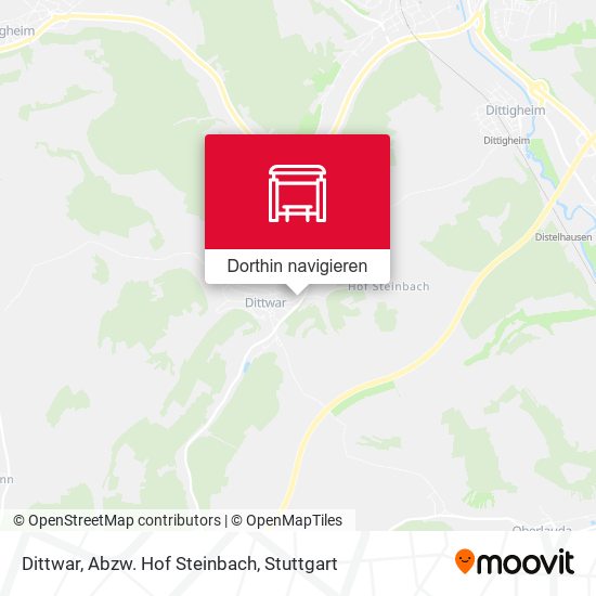 Dittwar, Abzw. Hof Steinbach Karte