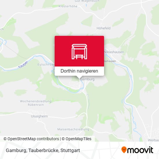 Gamburg, Tauberbrücke Karte