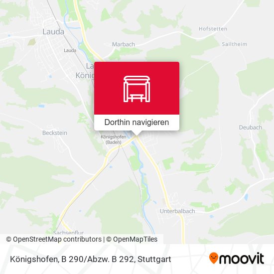 Königshofen, B 290/Abzw. B 292 Karte