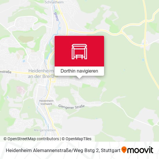 Heidenheim Alemannenstraße / Weg Bstg 2 Karte