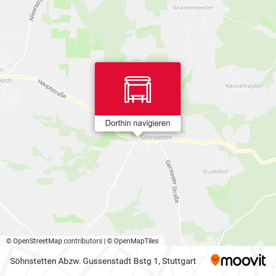 Söhnstetten Abzw. Gussenstadt Bstg 1 Karte