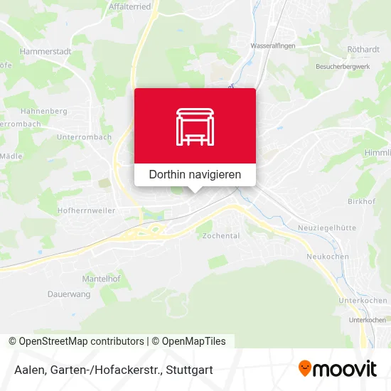 Aalen, Garten-/Hofackerstr. Karte