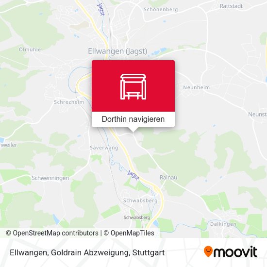 Ellwangen, Goldrain Abzweigung Karte