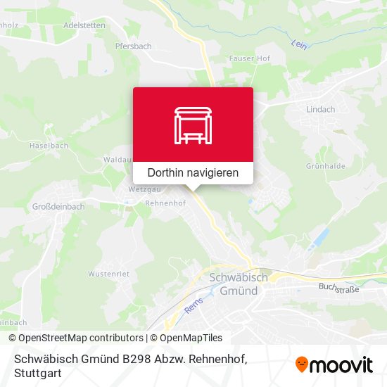 Schwäbisch Gmünd B298 Abzw. Rehnenhof Karte