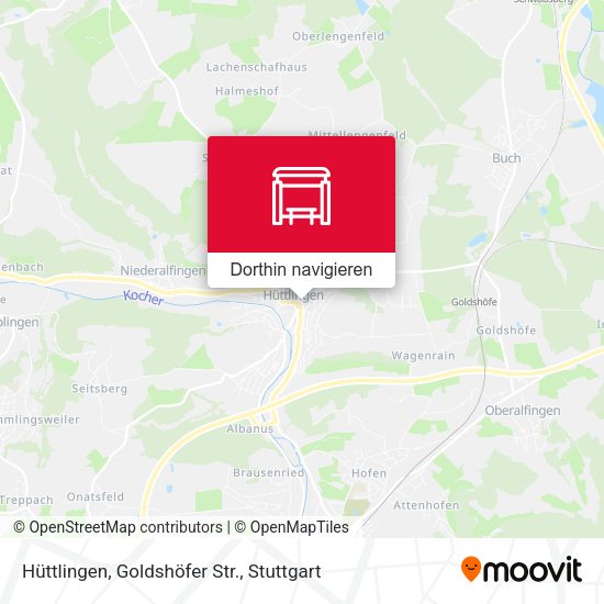 Hüttlingen, Goldshöfer Str. Karte