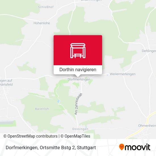 Dorfmerkingen, Ortsmitte Bstg 2 Karte