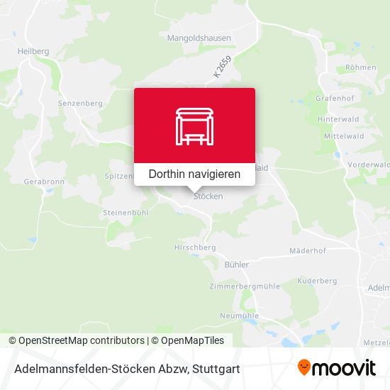 Adelmannsfelden-Stöcken Abzw Karte