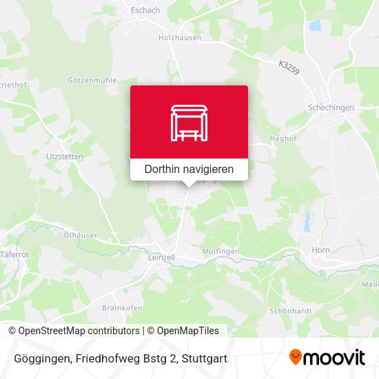 Göggingen, Friedhofweg Bstg 2 Karte