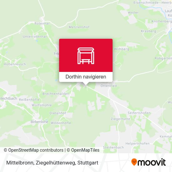 Mittelbronn, Ziegelhüttenweg Karte