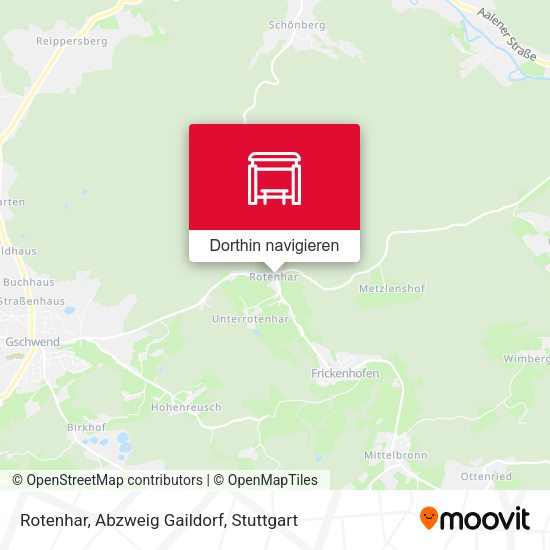 Rotenhar, Abzweig Gaildorf Karte