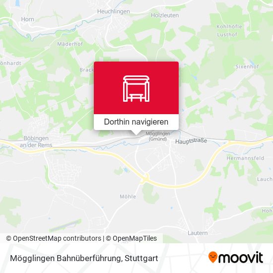 Mögglingen Bahnüberführung Karte