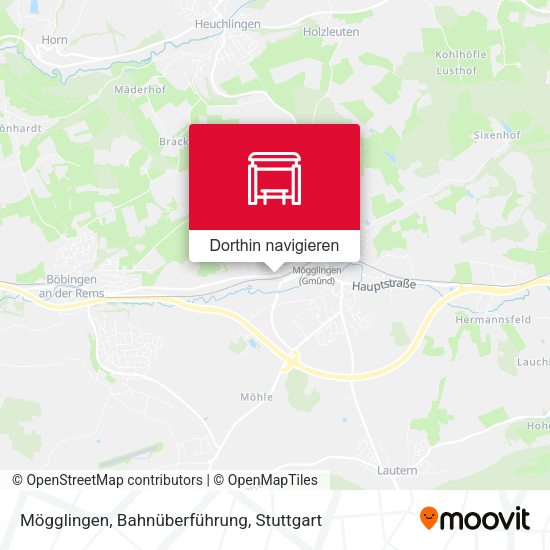 Mögglingen, Bahnüberführung Karte