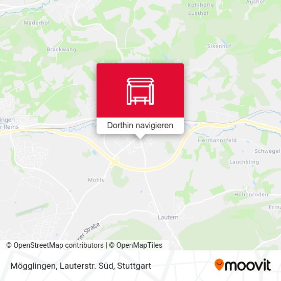 Mögglingen, Lauterstr. Süd Karte