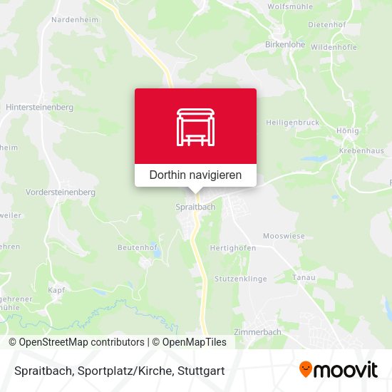Spraitbach, Sportplatz/Kirche Karte