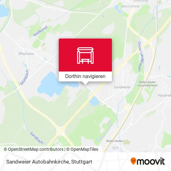 Sandweier Autobahnkirche Karte