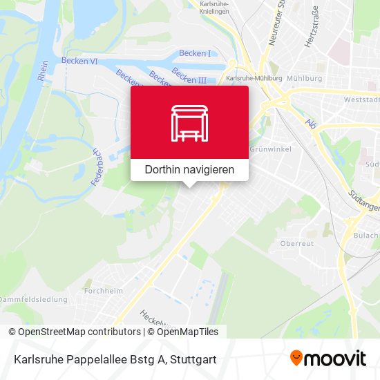 Karlsruhe Pappelallee Bstg A Karte